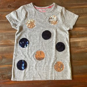 Girls Mini Boden reversible sequins t-shirt